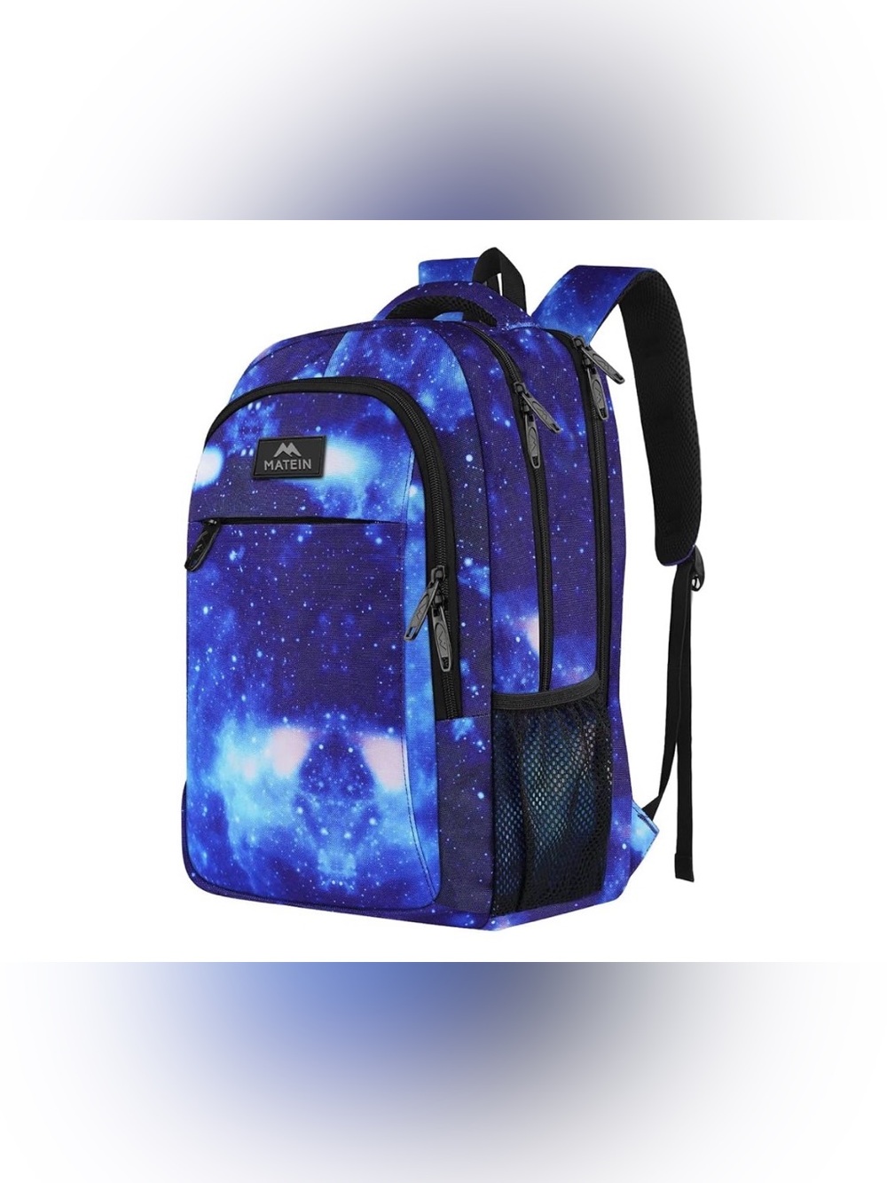 MATEIN Galaxy Print Laptop Backpack Blue Purple School Travel Bag NWT